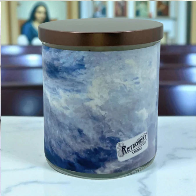 Light in the Darkness – Eco-Luxe Scented Candle | Coconut Apricot Wax | Religious Vintage Artwork Retro Design