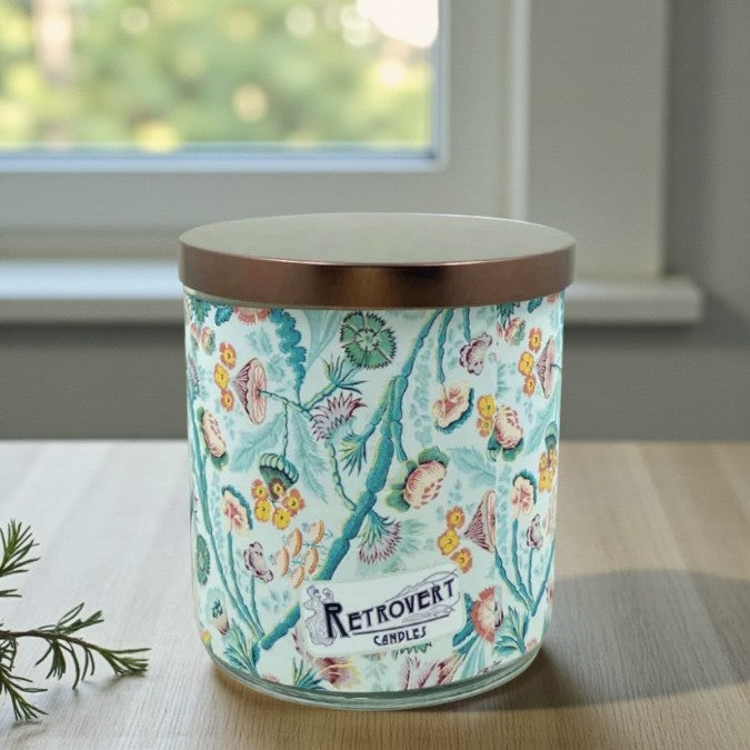 Blooming Meadow – Eco-Luxe Scented Candle | Coconut Apricot Wax | Vintage Artwork Retro Design