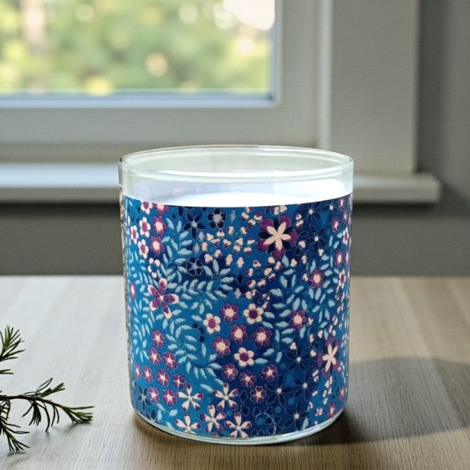 Japanese Blossoms – Eco-Luxe Scented Candle | Coconut Apricot Wax | Vintage Artwork Retro Design