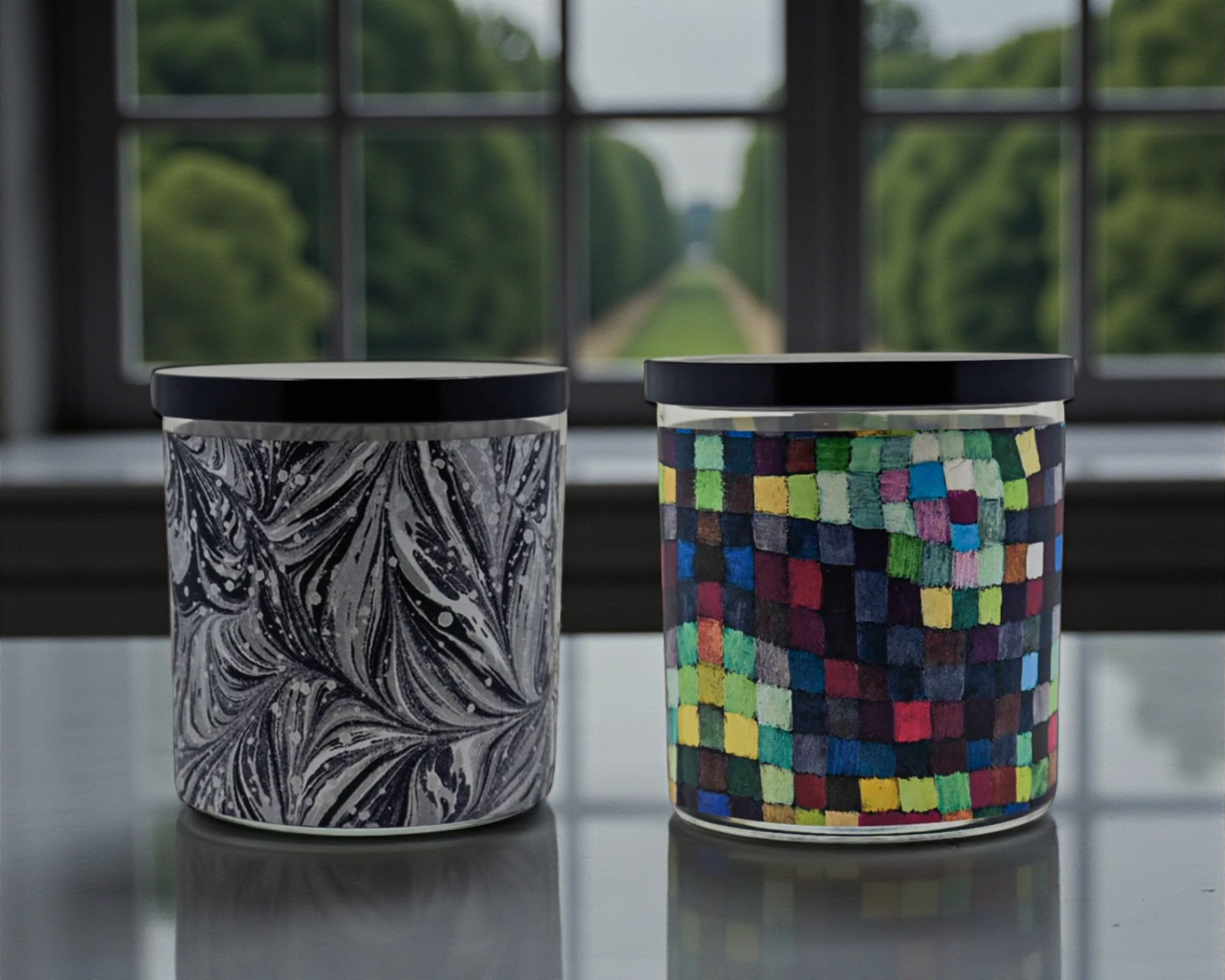 Retrovert Candles - two candles, dim light and classic background