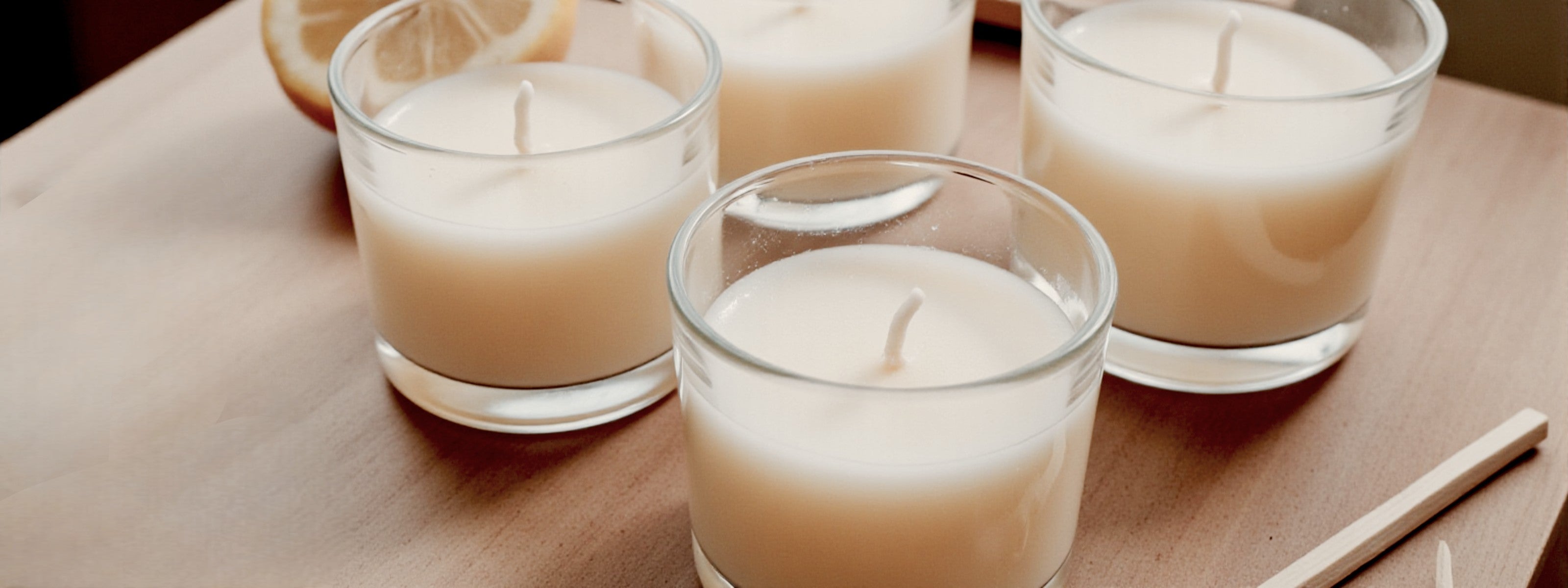 Retrovert Candles - Curing candles on a work surface