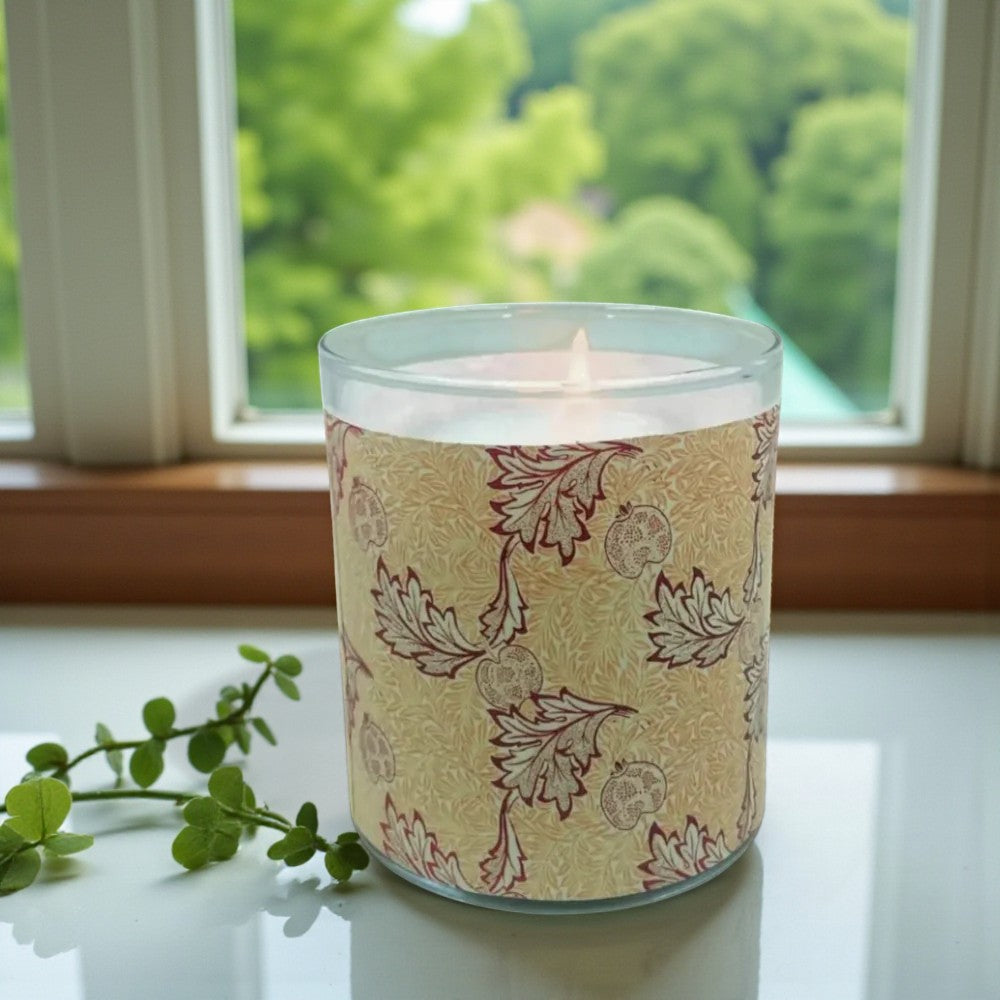 Autumn & Apples – Eco-Luxe Scented Candle | Coconut Apricot Wax | Vintage Arts & Crafts Artwork Retro Design