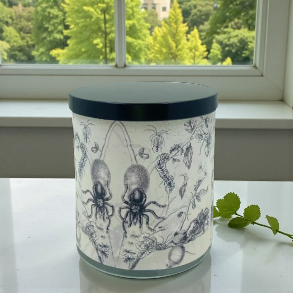 Creepy Crawlies – Eco-Luxe Scented Candle | Coconut Apricot Wax | Vintage Halloween Artwork Retro Design