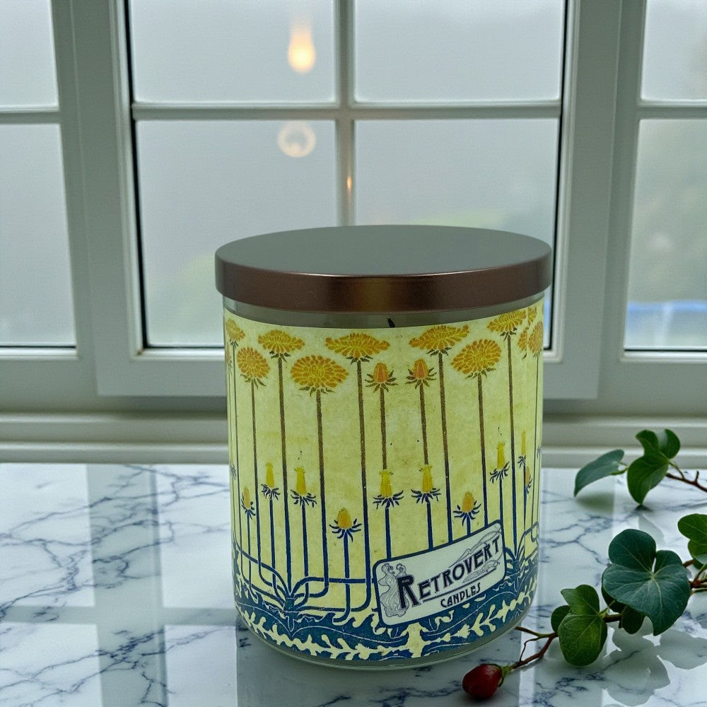 Wild Dandelions – Eco-Luxe Scented Candle | Coconut Apricot Wax | Retro Design