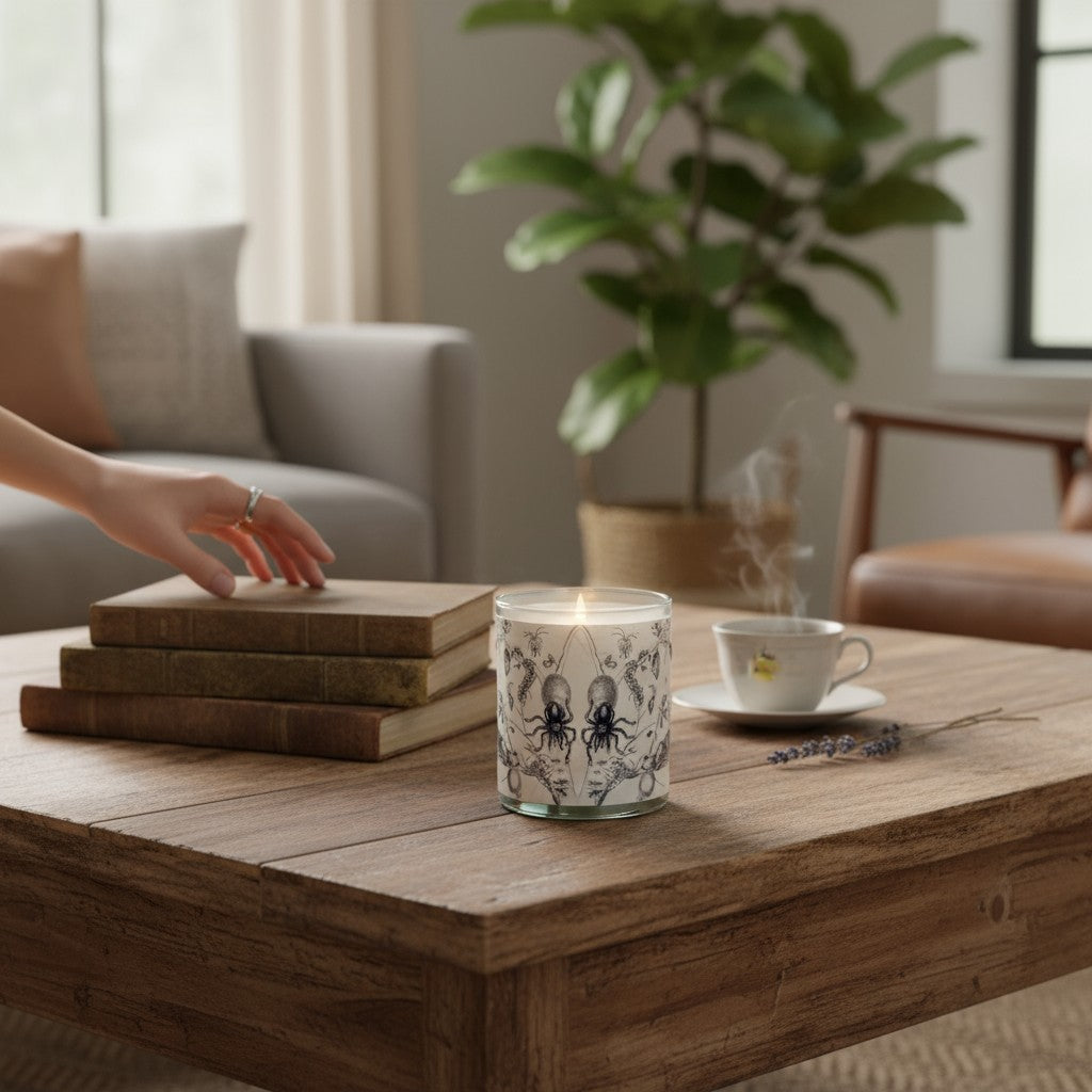 Creepy Crawlies – Eco-Luxe Scented Candle | Coconut Apricot Wax | Vintage Halloween Artwork Retro Design