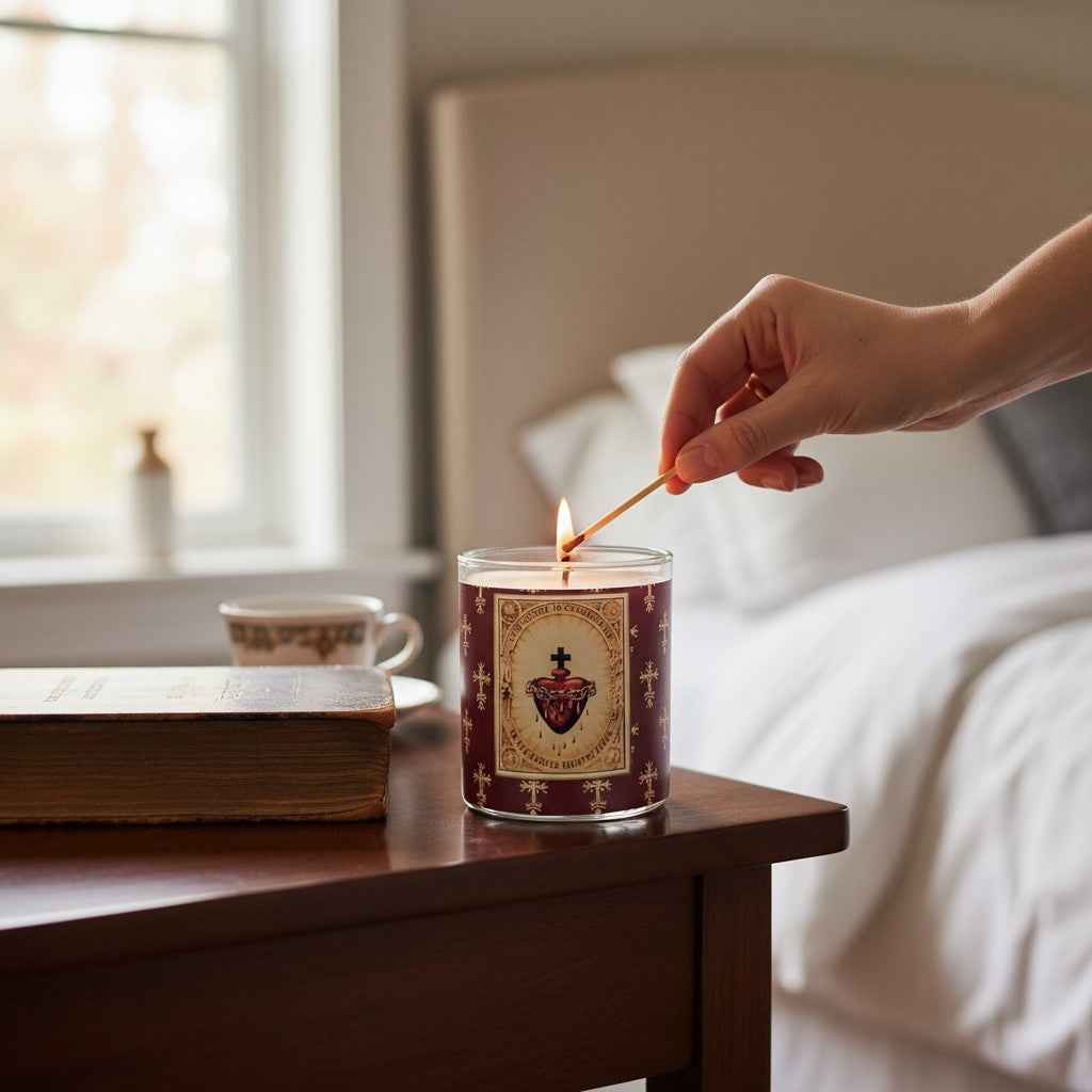 Sacred Heart | 19th‑Century Devotional Art Inspired Candle