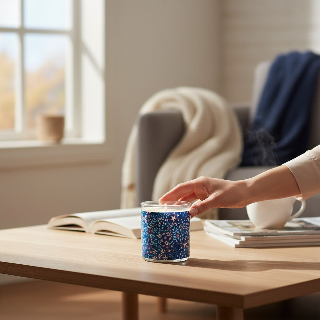 Japanese Blossoms – Eco-Luxe Scented Candle | Coconut Apricot Wax | Vintage Artwork Retro Design