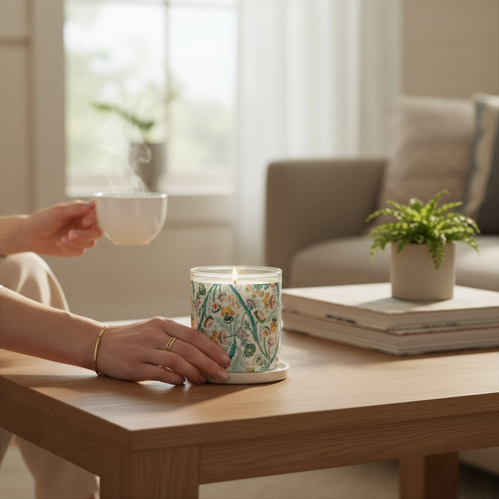 Blooming Meadow – Eco-Luxe Scented Candle | Coconut Apricot Wax | Vintage Artwork Retro Design