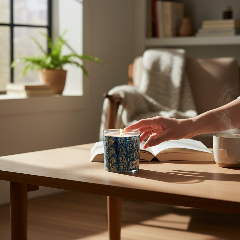 Pretty Plumage - Luxury Coconut Apricot Wax Candle – 8.5 oz