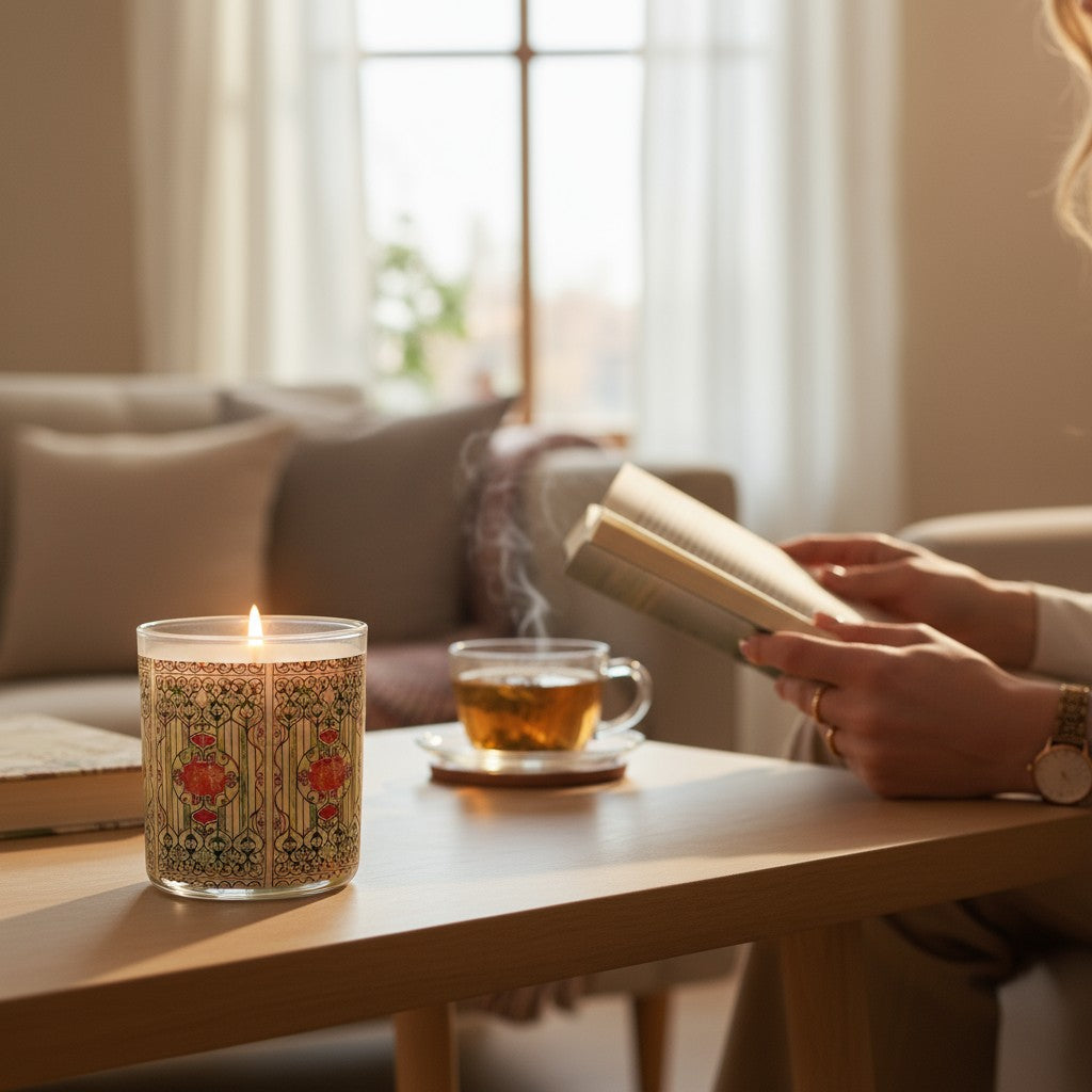 Garden Gate – Eco-Luxe Scented Candle | Coconut Apricot Wax | Vintage Arts & Crafts Artwork Retro Design