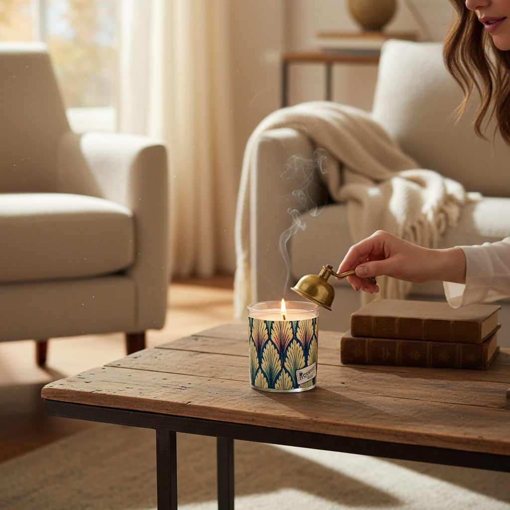 Leafy Greens – Eco-Luxe Scented Candle | Coconut Apricot Wax | Art Deco Art Nouveau Vintage Artwork Retro Design