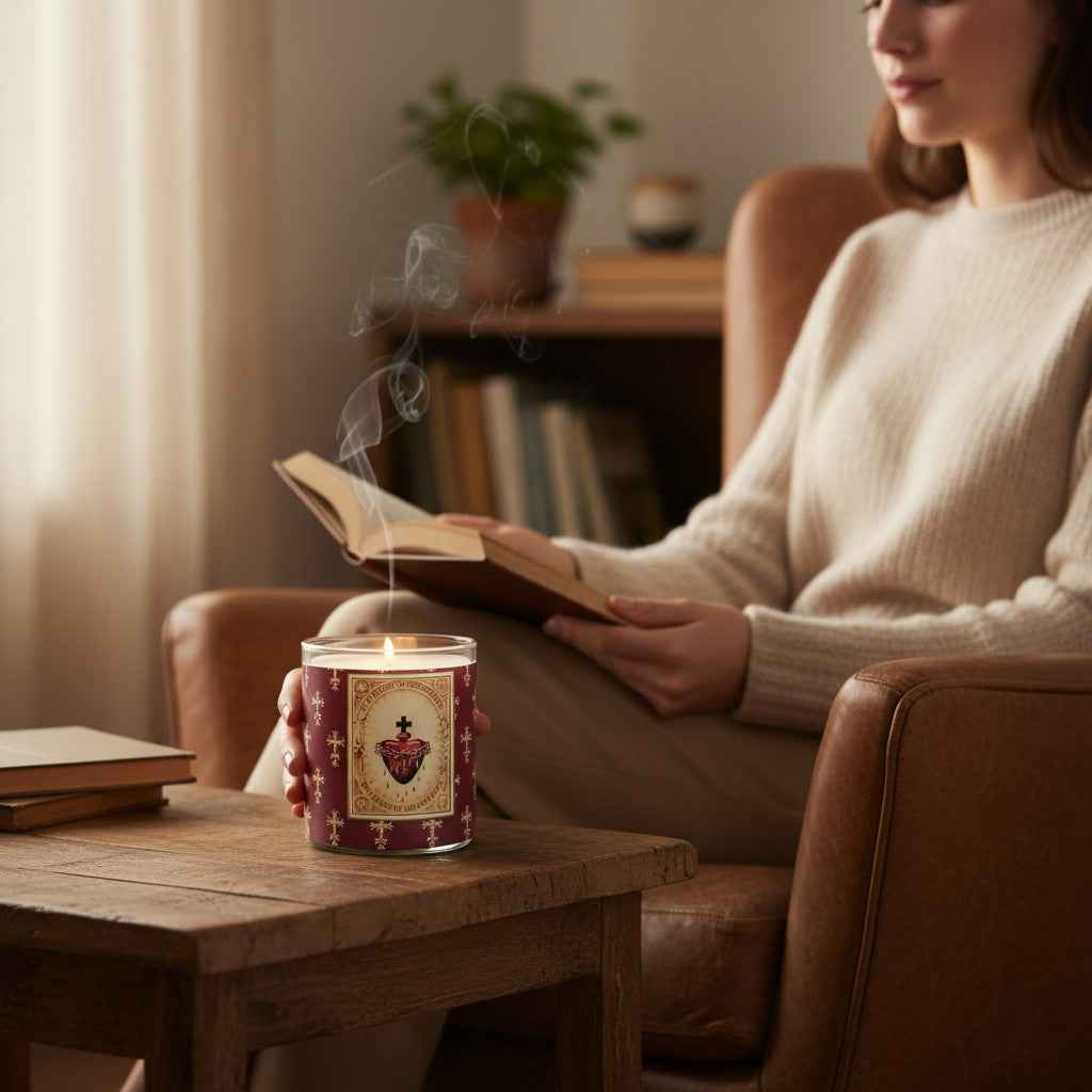 Sacred Heart | 19th‑Century Devotional Art Inspired Candle