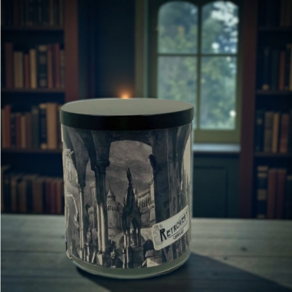 Midnight Rider– Eco-Luxe Scented Candle | Coconut Apricot Wax | Vintage Halloween Artwork Retro Design