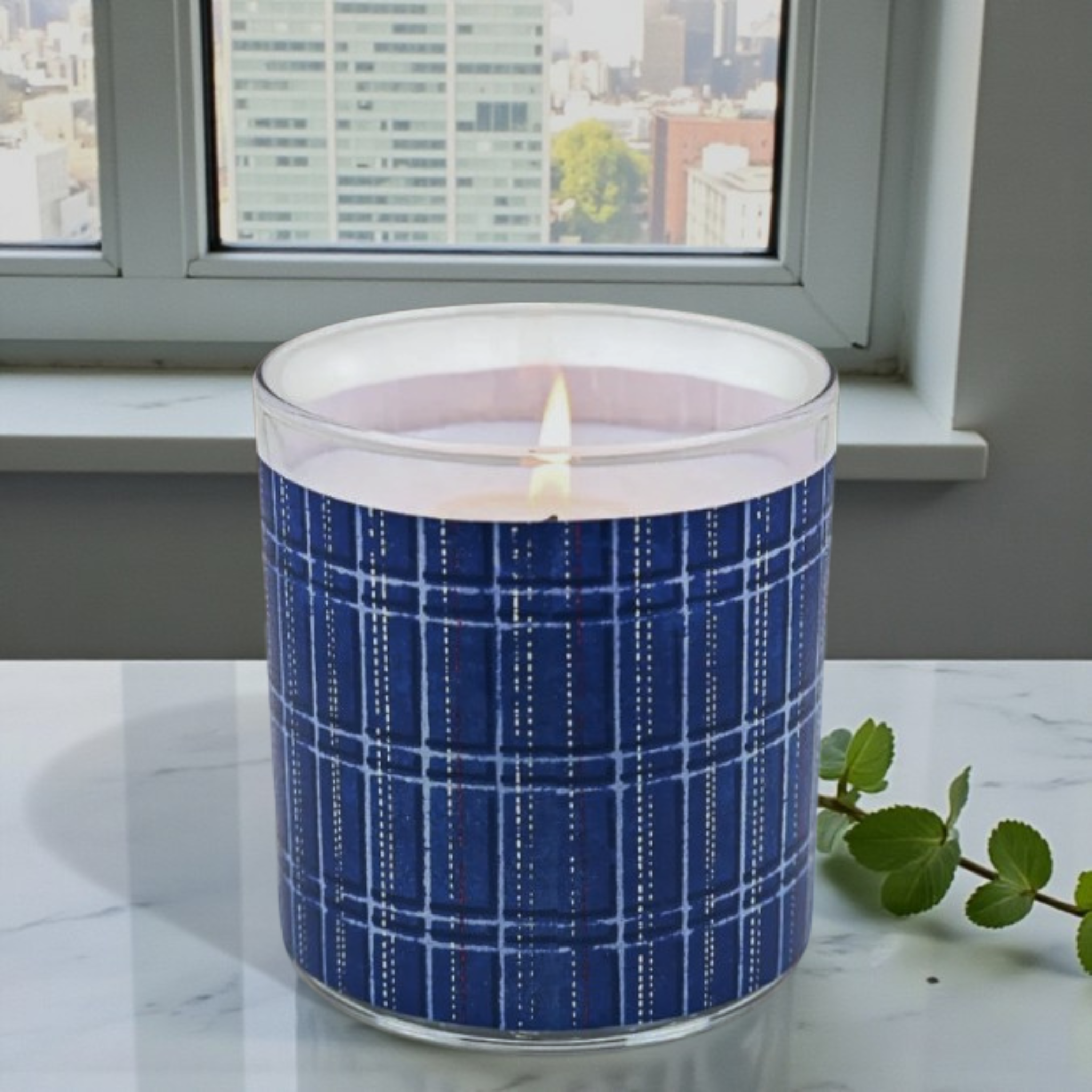 Indigo Tartan | Art-Inspired Vintage Luxury Candle