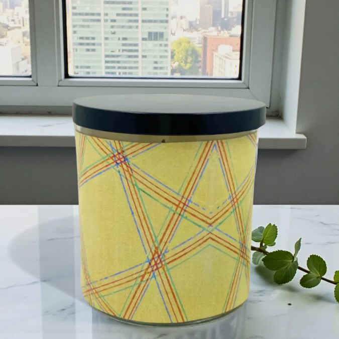 Golden Triangle – Eco-Luxe Scented Candle | Coconut Apricot Wax | Vintage Modern Abstract Artwork Retro Design