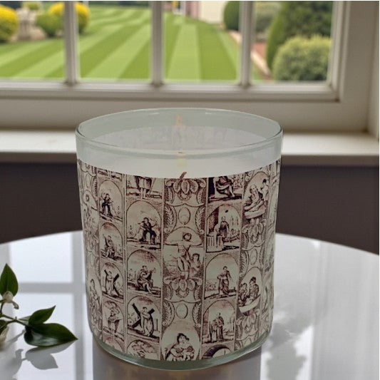 Sanctus – Eco-Luxe Scented Candle | Coconut Apricot Wax | Religious Vintage Artwork Retro Design