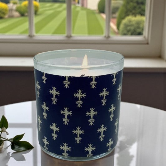 Golden Glory – Eco-Luxe Scented Candle | Coconut Apricot Wax | Religious Vintage Artwork Retro Design