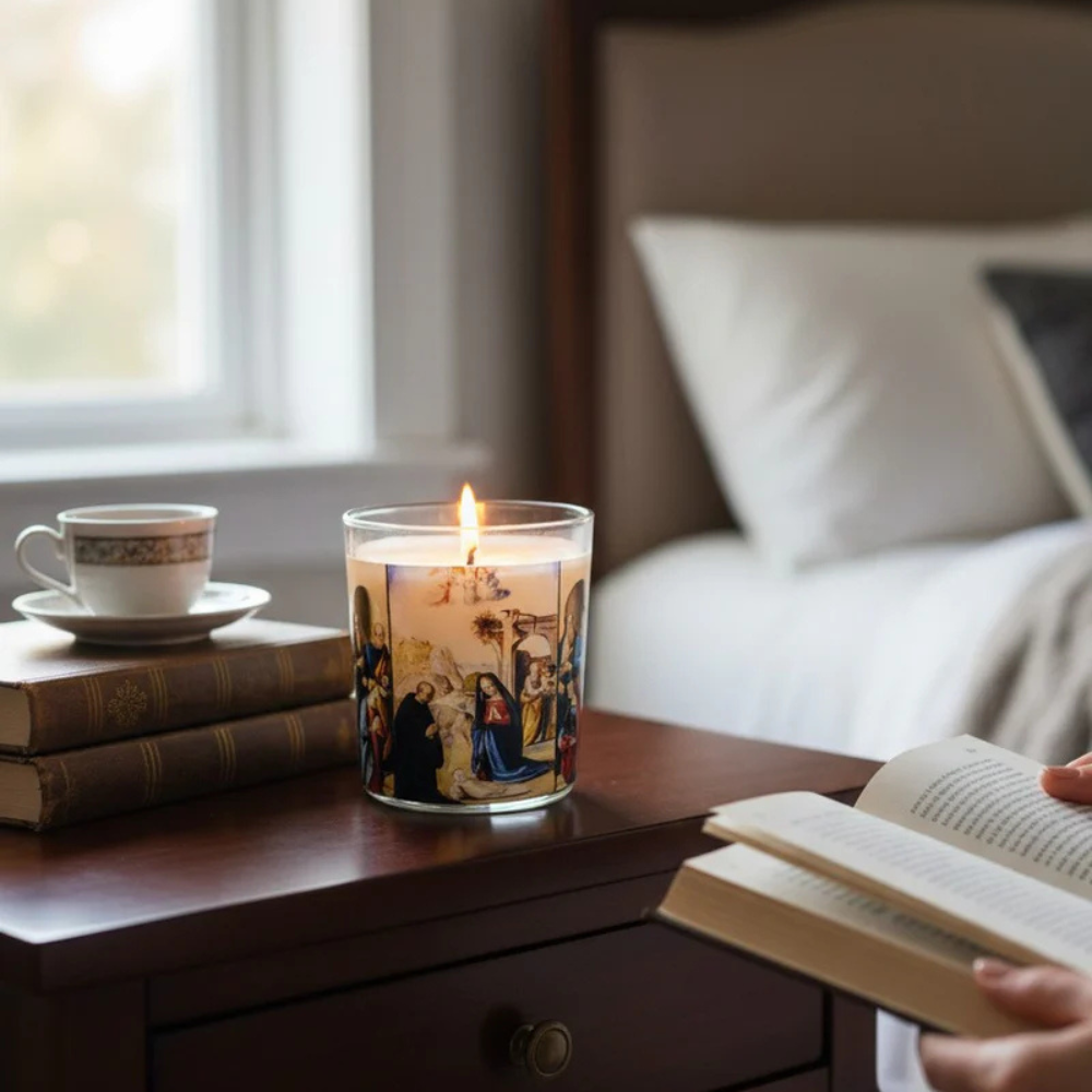 Holy Nativity - Luxury Coconut Apricot Wax Candle – 8.5 oz