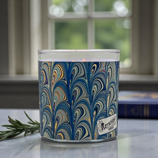 Pretty Plumage – Eco-Luxe Scented Candle | Coconut Apricot Wax | Vintage Artwork Retro Design