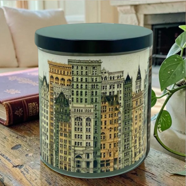 Gilded Skyline | 1898 Architectural Illustration Inspired Candle