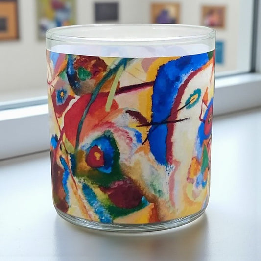Chromatic- Modern Abstract Era Retro Design Scented Candle Coconut Apricot Wax Eco-Luxe