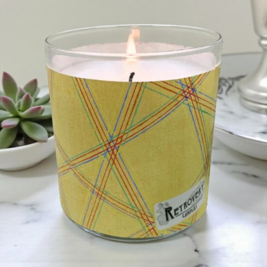 Golden Triangle- Modern Abstract Era Retro Design Scented Candle Coconut Apricot Wax Eco-Luxe