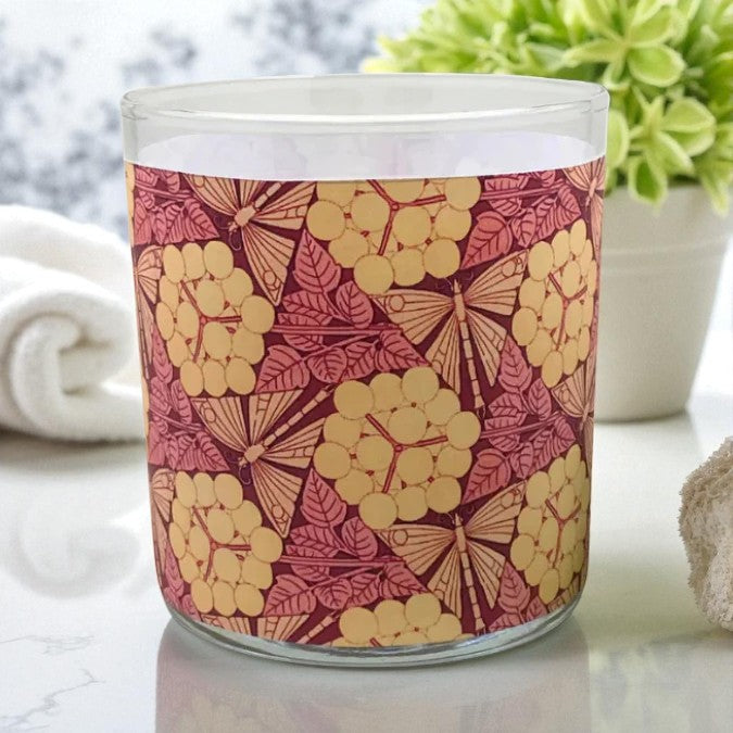 Flutter & Foliage - Art Deco Art Nouveau Era Retro Design Scented Candle Coconut Apricot Wax Eco-Luxe
