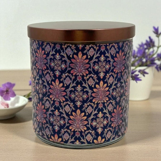 Brocade - 1800's Artwork Retro Design Scented Candle Coconut Apricot Wax Eco-Luxe