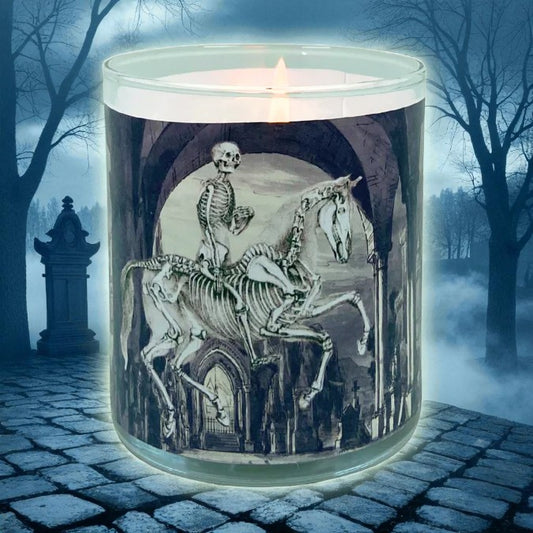 Midnight Rider- Halloween Artwork Retro Design Scented Candle Coconut Apricot Wax Eco-Luxe