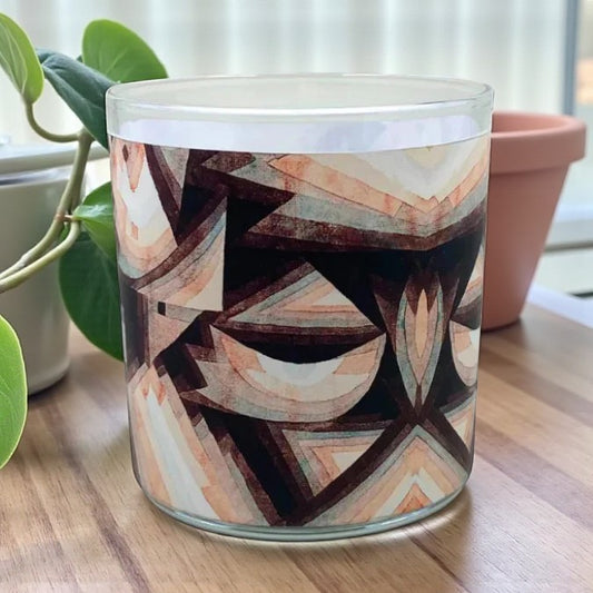Prismatic- Modern Abstract Era Retro Design Scented Candle Coconut Apricot Wax Eco-Luxe