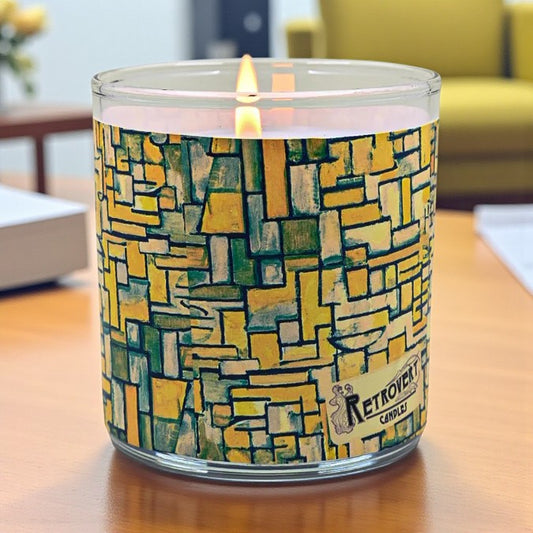 Terrazzo- Modern Abstract Era Retro Design Scented Candle Coconut Apricot Wax Eco-Luxe