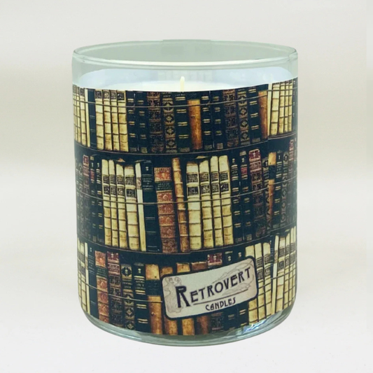 Bookworm- Retro Design Scented Candle Coconut Apricot Wax Eco-Luxe
