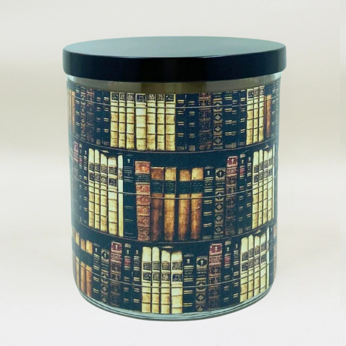 Bookworm- Retro Design Scented Candle Coconut Apricot Wax Eco-Luxe