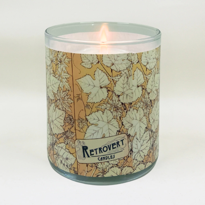 Autumn Aglow - 1800's Artwork Retro Design Scented Candle Coconut Apricot Wax Eco-Luxe