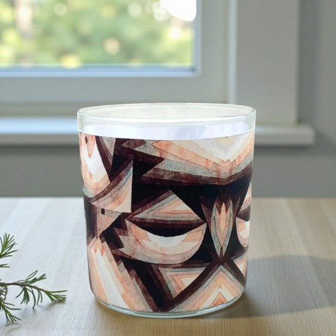 Prismatic – Eco-Luxe Scented Candle | Coconut Apricot Wax | Vintage Modern Abstract Artwork Retro Design