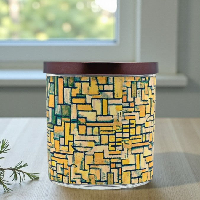 Terrazzo – Eco-Luxe Scented Candle | Coconut Apricot Wax | Vintage Modern Abstract Artwork Retro Design