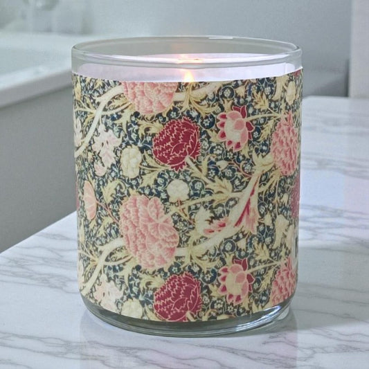 English Roses - Arts & Crafts Era Retro Design Scented Candle Coconut Apricot Wax Eco-Luxe