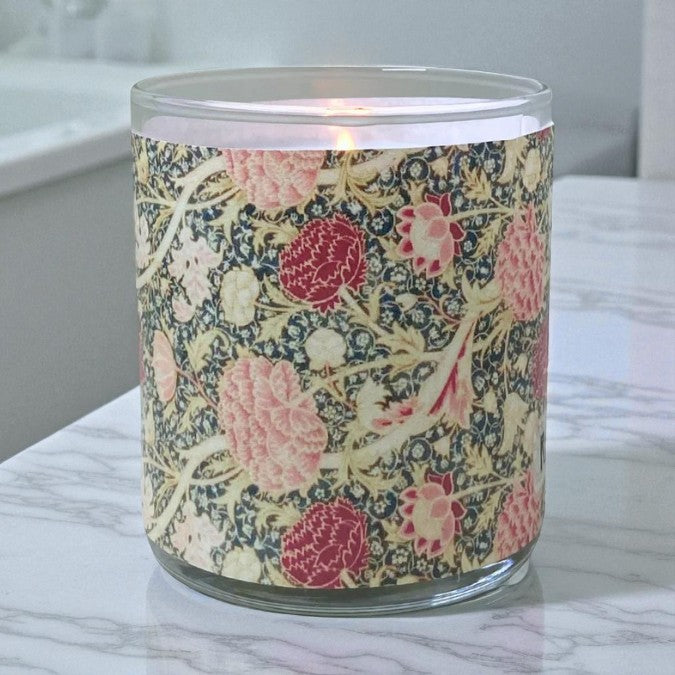 English Roses - Arts & Crafts Era Retro Design Scented Candle Coconut Apricot Wax Eco-Luxe