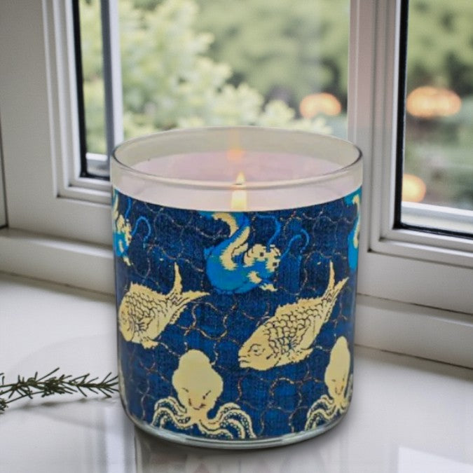 Seas the Day – Eco-Luxe Scented Candle | Coconut Apricot Wax | Vintage Artwork Retro Design