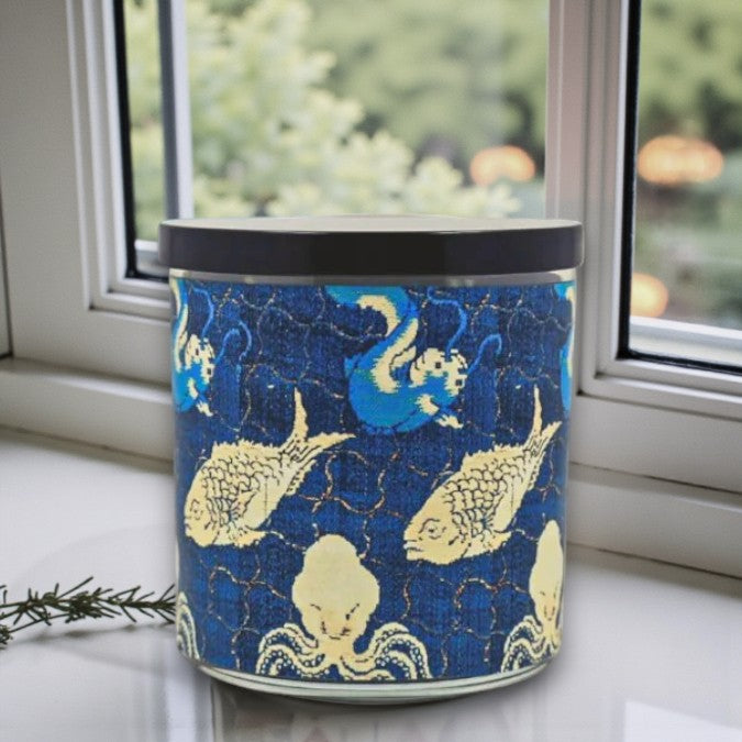 Seas the Day – Eco-Luxe Scented Candle | Coconut Apricot Wax | Vintage Artwork Retro Design