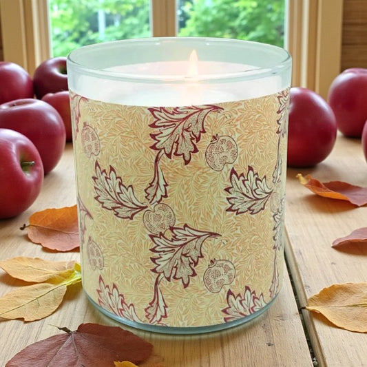 Autumn & Apples - Arts & Crafts Era Retro Design Scented Candle Coconut Apricot Wax Eco-Luxe