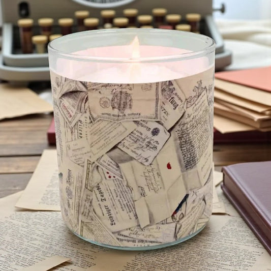 Inkwell - 1800's Artwork Retro Design Scented Candle Coconut Apricot Wax Eco-Luxe
