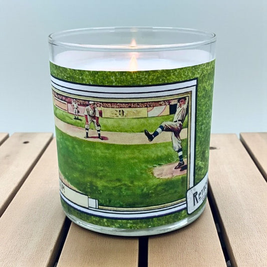 Batter Up! – Eco-Luxe Scented Candle | Coconut Apricot Wax | Vintage 1900s Advertising Artwork Retro Design