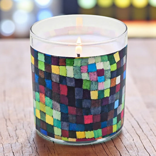 May Abstract- Modern Abstract Era Retro Design Scented Candle Coconut Apricot Wax Eco-Luxe