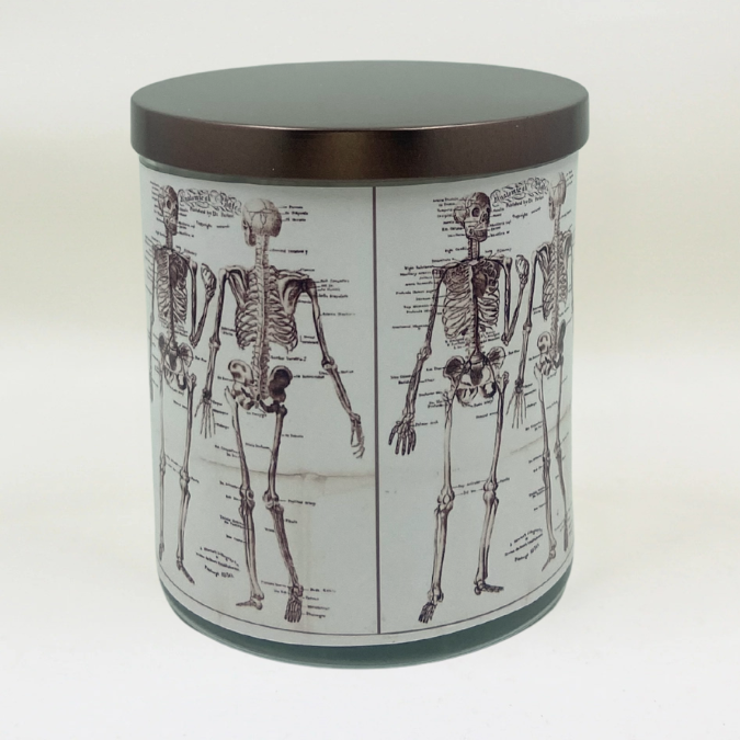 Bonefire- Halloween Anatomical Artwork Retro Design Scented Candle Coconut Apricot Wax Eco-Luxe