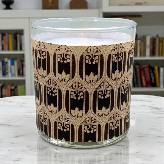 Palmer - Arts & Crafts Era Retro Design Scented Candle Coconut Apricot Wax Eco-Luxe