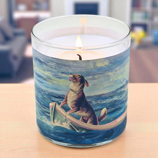 Doggy Paddle - 1800's Artwork Retro Design Scented Candle Coconut Apricot Wax Eco-Luxe