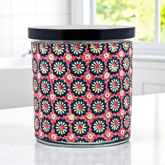 Darling Daisies - 1800's Decorative Art Retro Design Scented Candle Coconut Apricot Wax Eco-Luxe