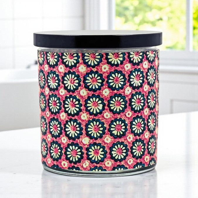 Darling Daisies - 1800's Decorative Art Retro Design Scented Candle Coconut Apricot Wax Eco-Luxe