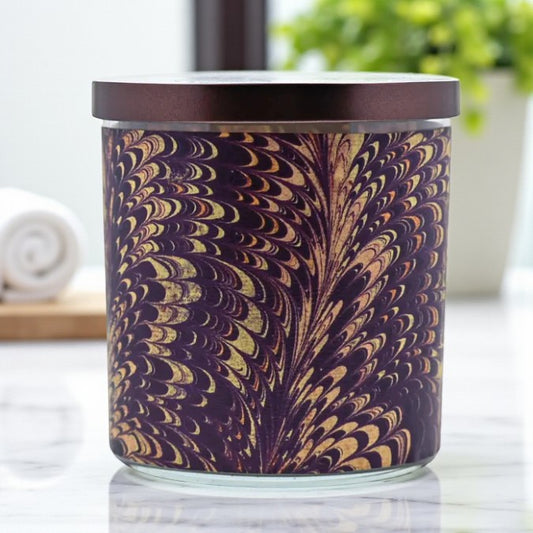 Crimson Plumes - 1700's 1800's Artwork Retro Design Scented Candle Coconut Apricot Wax Eco-Luxe